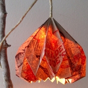 A Piece Of Rainbow Origami Lamp from Paper Bag